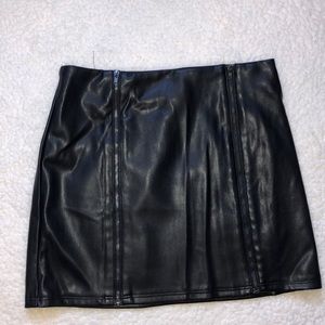 Kendall and Kylie black leather skirt